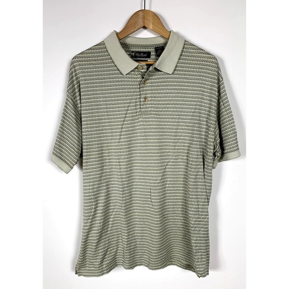 PalmBeach Resort Double Mercerized 100% Cotton Golf Polo Shirt Size Large
